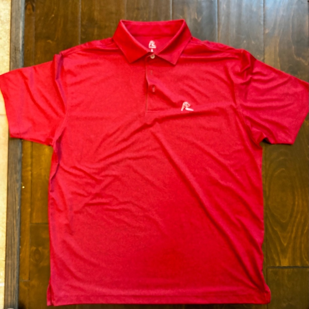 Rhoback The Tiger Polo Shirt Mens L Sunday Red Tiger Woods Golf Performance